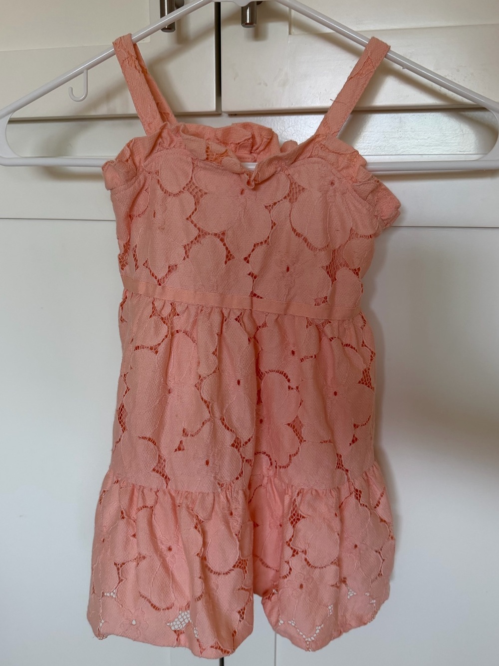 Janie and Jack Peach Lace Sleeveless Dress